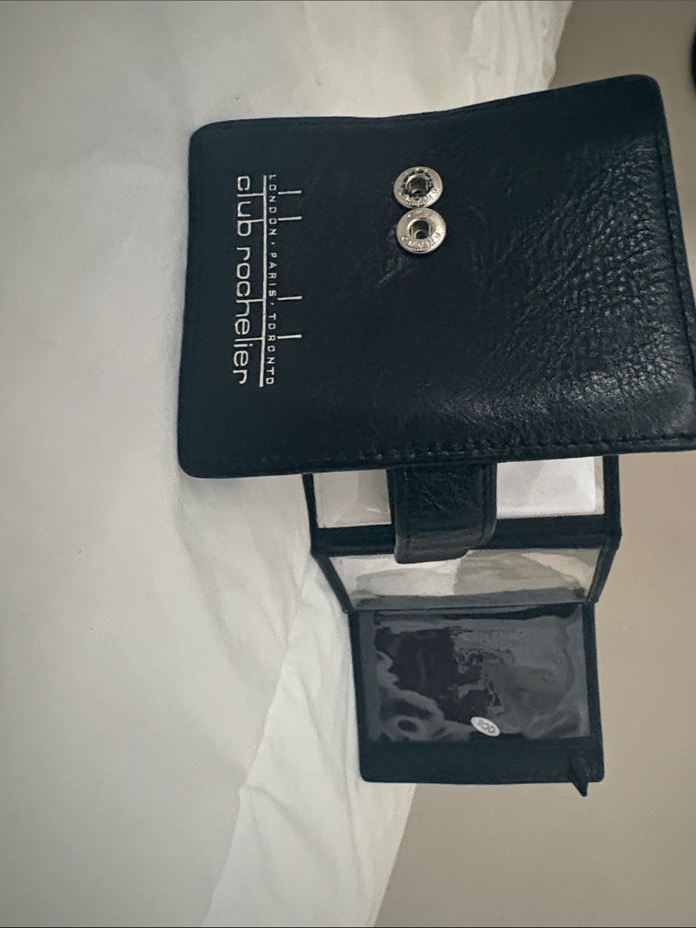 glen rochelier Black Leather Compact Jewelry Case